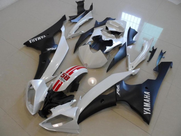 Inexpensive 2008-2016 Pearl White and Black 58 Sic Yamaha YZF R6 Bike Fairing Inexpensive 2008-2016 Pearl White and Black 58 Sic Yamaha YZF R6 Bike Fairing