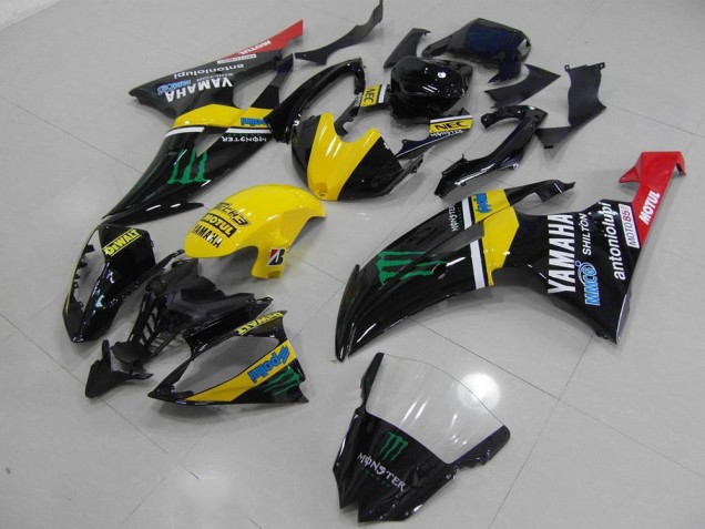 Inexpensive 2008-2016 Yellow Monster Yamaha YZF R6 Bike Fairings