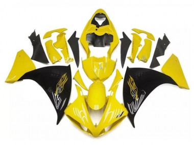 Inexpensive 2009-2011 Yellow Black Yamaha YZF R1 Bike Fairings