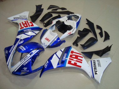 Inexpensive 2009-2011 Blue White Fiat Yamaha YZF R1 Replacement Motorcycle Fairings