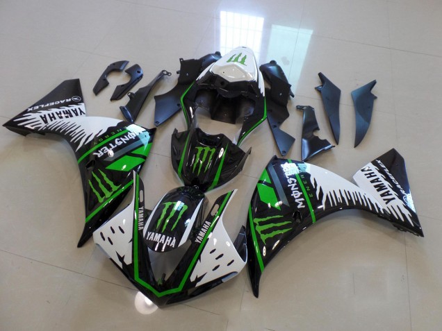 Inexpensive 2009-2011 White Green Big Monster Yamaha YZF R1 Motor Fairings Inexpensive 2009-2011 White Green Big Monster Yamaha YZF R1 Motor Fairings