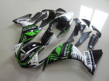Inexpensive 2009-2011 White Green Monster Yamaha YZF R1 Motorcycle Fairings Kit