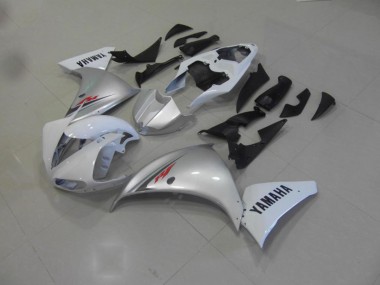 Inexpensive 2009-2011 White Silver Yamaha YZF R1 Motorcycle Fairing Kit