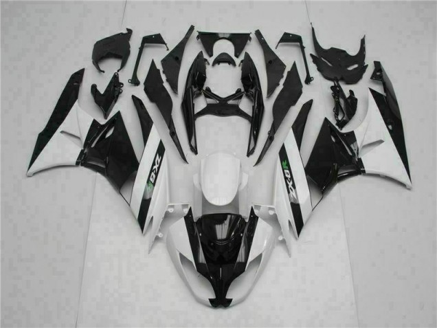 Inexpensive 2009-2012 Black White Kawasaki ZX6R Motorcycle Fairings Inexpensive 2009-2012 Black White Kawasaki ZX6R Motorcycle Fairings