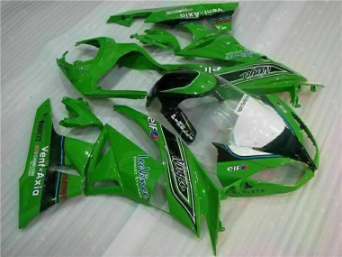 Inexpensive 2009-2012 Green Black LeoVince Kawasaki ZX6R Motorcycle Fairing Kit