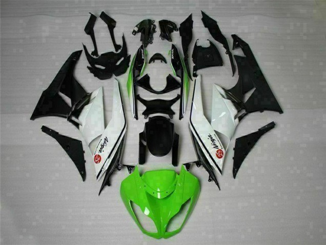 Inexpensive 2009-2012 Green Black White 25 Kawasaki ZX6R Bike Fairings Inexpensive 2009-2012 Green Black White 25 Kawasaki ZX6R Bike Fairings
