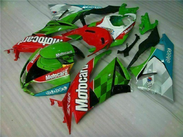 Inexpensive 2009-2012 Red Green Motocard Kawasaki ZX6R Replacement Motorcycle Fairings Inexpensive 2009-2012 Red Green Motocard Kawasaki ZX6R Replacement Motorcycle Fairings