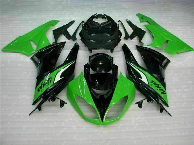 Inexpensive 2009-2012 Black Green Kawasaki ZX6R Bike Fairing Kit
