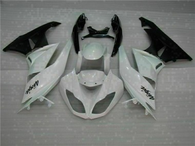 Inexpensive 2009-2012 White Black Kawasaki ZX6R Motorcycle Fairings Kits
