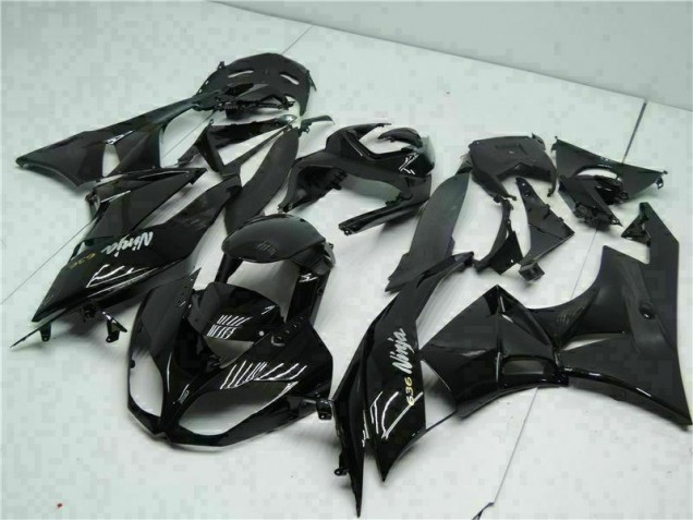 Inexpensive 2009-2012 Black White Ninja 636 Kawasaki ZX6R Moto Fairings