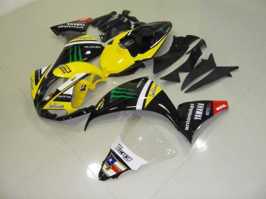 Inexpensive 2012-2014 Yellow Monster Yamaha YZF R1 Motorcycle Fairing Kits & Plastic Bodywork MF2302
