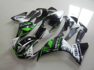 Inexpensive 2012-2014 White Green Monster Yamaha YZF R1 Moto Fairings