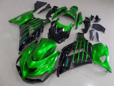Inexpensive 2012-2015 Candy Green and Black Kawasaki Ninja ZX14R Motorcycle Fairing Kits & Plastic Bodywork MF3821