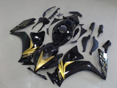 Inexpensive 2012-2016 Glossy Black Gold Sticker Honda CBR1000RR Bike Fairings