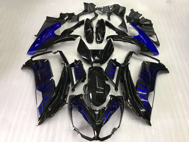 Inexpensive 2012-2016 Black Blue Flame Kawasaki EX650 Motor Fairings Inexpensive 2012-2016 Black Blue Flame Kawasaki EX650 Motor Fairings