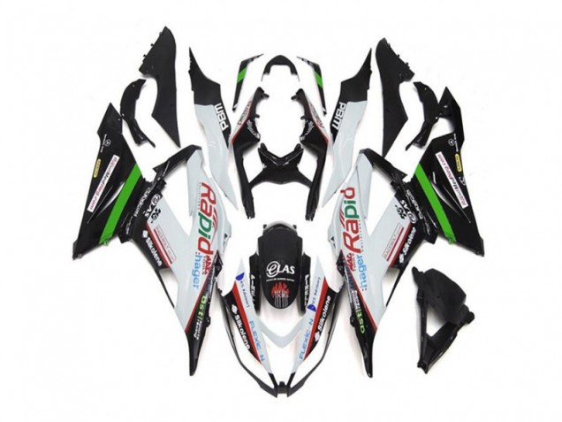 Inexpensive 2013-2018 White Black Kawasaki ZX6R Replacement Motorcycle Fairings Inexpensive 2013-2018 White Black Kawasaki ZX6R Replacement Motorcycle Fairings