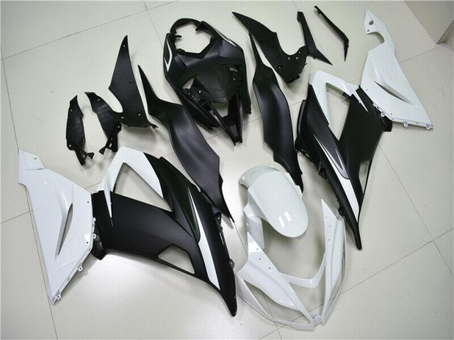 Inexpensive 2013-2018 White Black Kawasaki ZX6R Motorbike Fairings Inexpensive 2013-2018 White Black Kawasaki ZX6R Motorbike Fairings