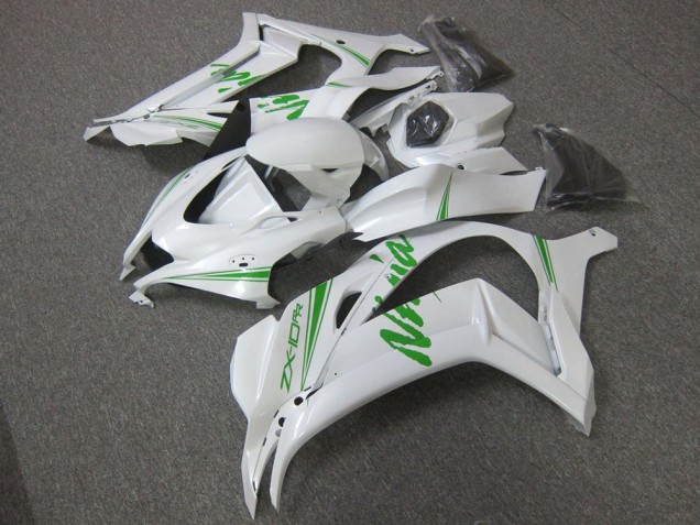 Inexpensive 2016-2019 White Green Kawasaki ZX10R Motorcycle Fairing Inexpensive 2016-2019 White Green Kawasaki ZX10R Motorcycle Fairing
