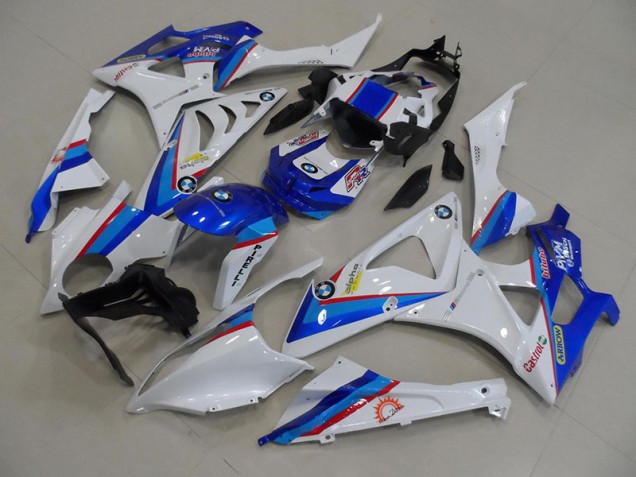 Inexpensive 2009-2014 Blue White BMW S1000RR Motorcycle Fairing Kit