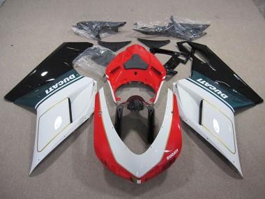 Inexpensive 2007-2014 White Red Ducati 1098 848 Motorcylce Fairings