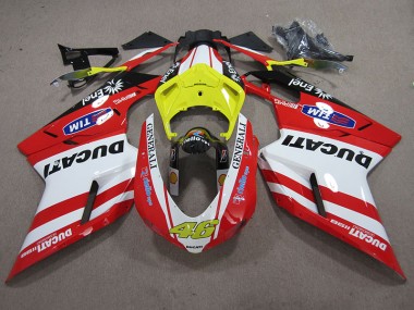 Inexpensive 2007-2014 Red White Generali 46 Ducati 1098 848 Motorcycle Fairings