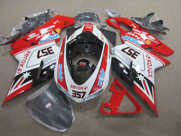 Inexpensive 2007-2014 Red White Xerox 357 Ducati 1098 Moto Fairings Inexpensive 2007-2014 Red White Xerox 357 Ducati 1098 Moto Fairings