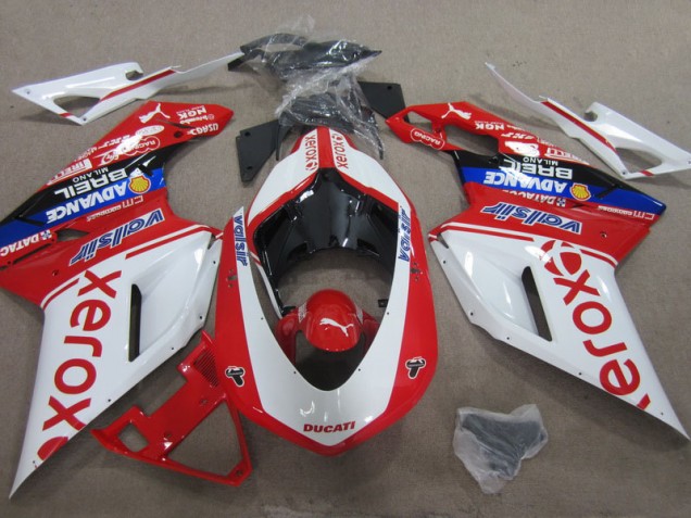 Inexpensive 2007-2014 White Red Xerox Ducati 1098 Motorcycle Replacement Fairings Inexpensive 2007-2014 White Red Xerox Ducati 1098 Motorcycle Replacement Fairings