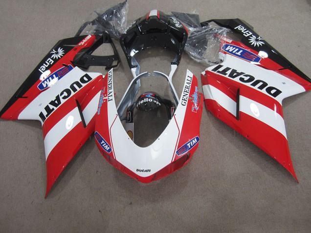 Inexpensive 2007-2014 Red White Generali Tim Ducati 1098 Motorcycle Fairings Kit Inexpensive 2007-2014 Red White Generali Tim Ducati 1098 Motorcycle Fairings Kit