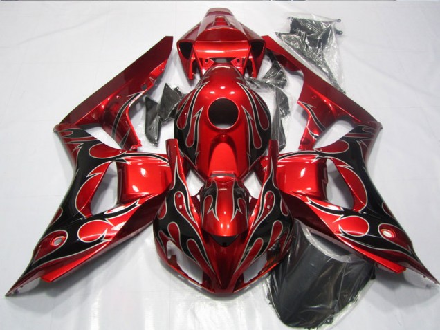 Inexpensive 2006-2007 Red Black Flame Honda CBR1000RR Replacement Motorcycle Fairings Inexpensive 2006-2007 Red Black Flame Honda CBR1000RR Replacement Motorcycle Fairings