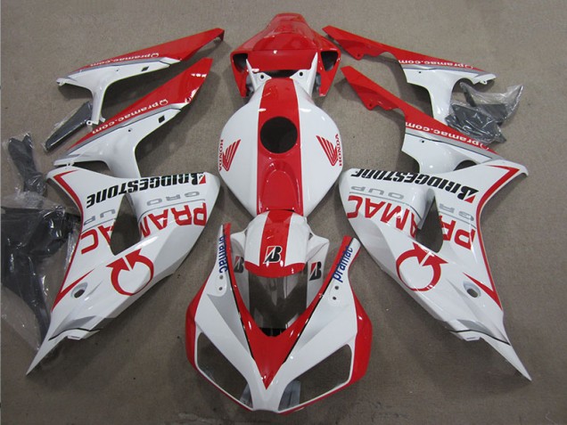 Inexpensive 2006-2007 White Red PRAMAC Honda CBR1000RR Moto Fairings