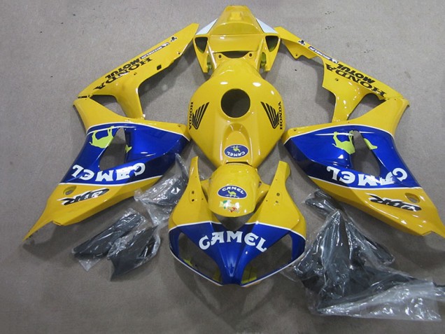 Inexpensive 2006-2007 Yellow Blue Camel Honda CBR1000RR Motorcyle Fairings