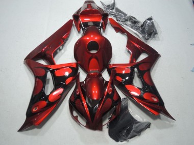 Inexpensive 2006-2007 Red Black Honda CBR1000RR Bike Fairing Kit