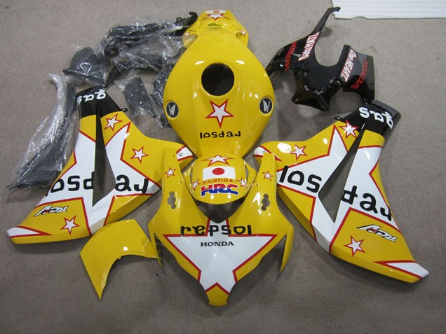 Inexpensive 2008-2011 Yellow Repsol HRC Honda CBR1000RR Replacement Motorcycle Fairings Inexpensive 2008-2011 Yellow Repsol HRC Honda CBR1000RR Replacement Motorcycle Fairings