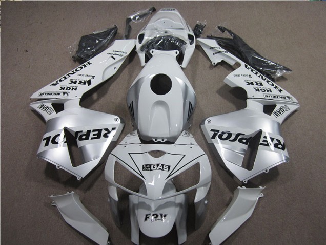 Inexpensive 2005-2006 White Black Repsol Honda CBR600RR Motorcyle Fairings