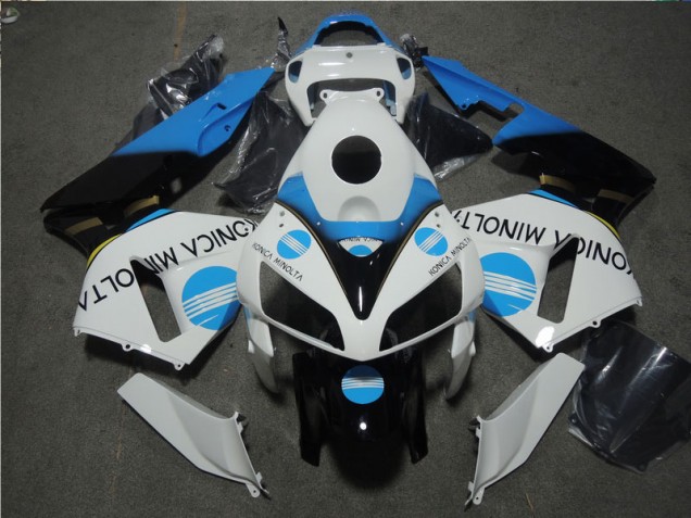Inexpensive 2005-2006 White Blue Konica Minolta Honda CBR600RR Motorcycle Fairing Kits Inexpensive 2005-2006 White Blue Konica Minolta Honda CBR600RR Motorcycle Fairing Kits