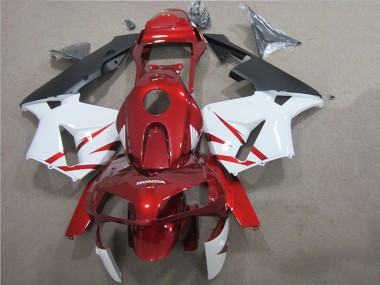 Inexpensive 2005-2006 Red White Honda CBR600RR Motorcycle Fairings