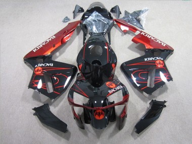 Inexpensive 2005-2006 Black Red BACARDI Honda CBR600RR Motorcycle Fairings