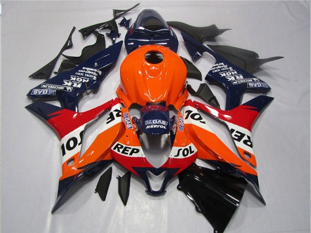 Inexpensive 2007-2008 Orange Blue Black Repsol Honda CBR600RR Motorcycle Fairings Inexpensive 2007-2008 Orange Blue Black Repsol Honda CBR600RR Motorcycle Fairings