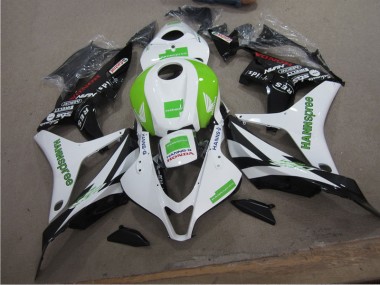 Inexpensive 2007-2008 White Green Hannspree Honda CBR600RR Bike Fairings