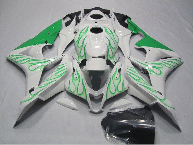 Inexpensive 2007-2008 White Green Flame Honda CBR600RR Motorcycle Fairings Kits Inexpensive 2007-2008 White Green Flame Honda CBR600RR Motorcycle Fairings Kits