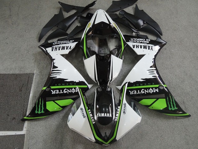 Inexpensive 2007-2008 Black White Monster Pizzoli Honda CBR600RR Motorcycle Fairings