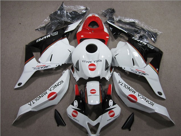 Inexpensive 2009-2012 White Red Konica Minolta Honda CBR600RR Motorbike Fairing Kits Inexpensive 2009-2012 White Red Konica Minolta Honda CBR600RR Motorbike Fairing Kits