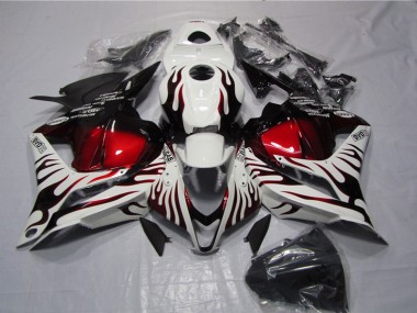 Inexpensive 2009-2012 White Black Red Flame Honda CBR600RR Replacement Fairings