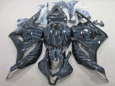 Inexpensive 2009-2012 Black Silver Flame Honda CBR600RR Motorcycle Fairings