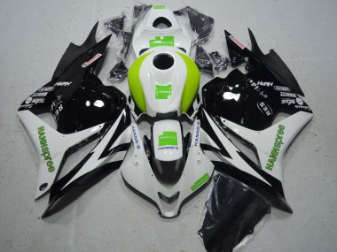 Inexpensive 2009-2012 Black White Green Hannspree Honda CBR600RR Motorcycle Fairing Kit