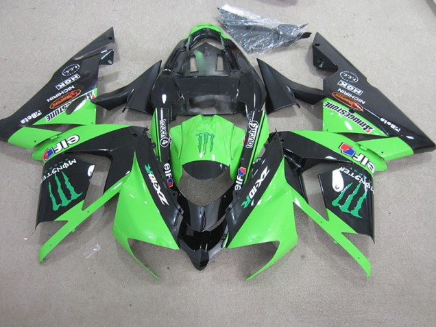 Inexpensive 2003-2005 Black Green Monster Kawasaki ZX10R Motorcycle Fairing Kits Inexpensive 2003-2005 Black Green Monster Kawasaki ZX10R Motorcycle Fairing Kits
