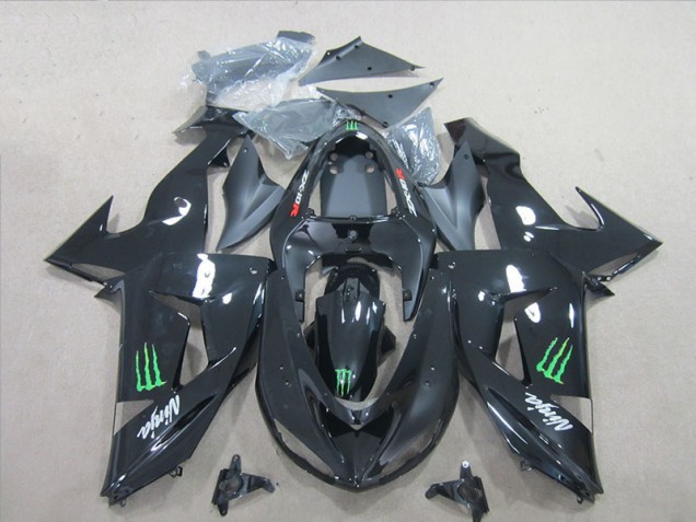 Inexpensive 2006-2007 Black Green Monster Ninja Kawasaki ZX10R Motorcycle Fairings Kit Inexpensive 2006-2007 Black Green Monster Ninja Kawasaki ZX10R Motorcycle Fairings Kit