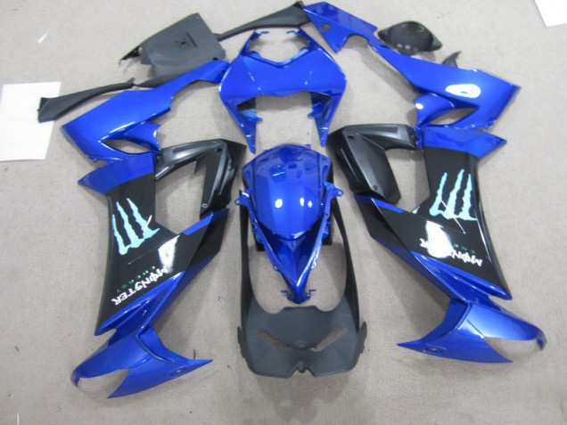 Inexpensive 2008-2010 Black Blue Monster Kawasaki ZX10R Bike Fairing Inexpensive 2008-2010 Black Blue Monster Kawasaki ZX10R Bike Fairing