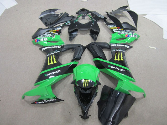 Inexpensive 2008-2010 Black Green Monster Kawasaki ZX10R Bike Fairing Kit Inexpensive 2008-2010 Black Green Monster Kawasaki ZX10R Bike Fairing Kit