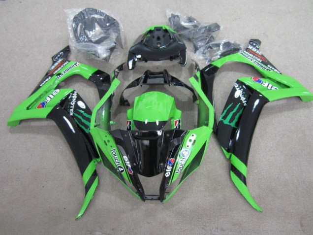 Inexpensive 2011-2015 Black Green Touch4 Monster Kawasaki ZX10R Motorbike Fairing Kits Inexpensive 2011-2015 Black Green Touch4 Monster Kawasaki ZX10R Motorbike Fairing Kits